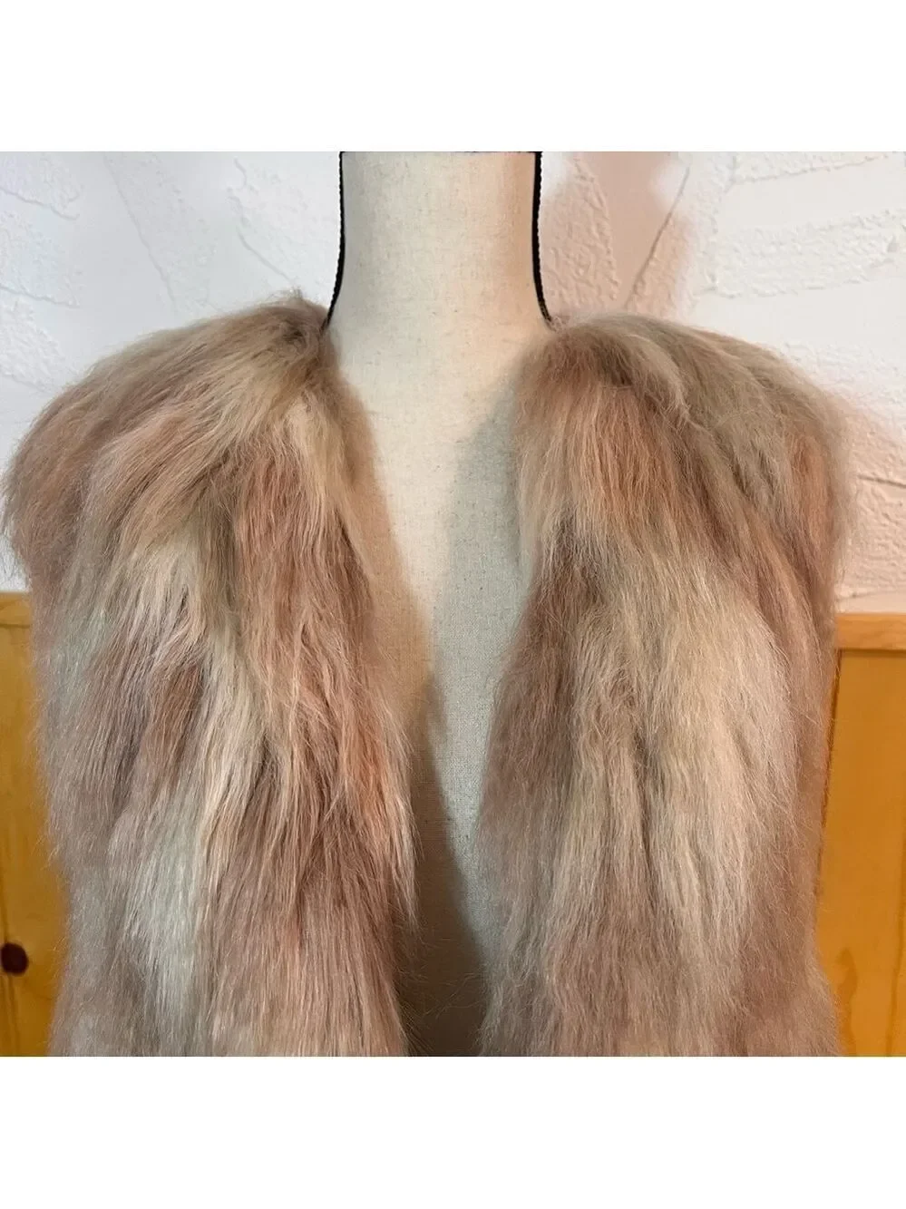 NWT AS by DF Elisabetta Shag Faux Fur Vest Sz-S